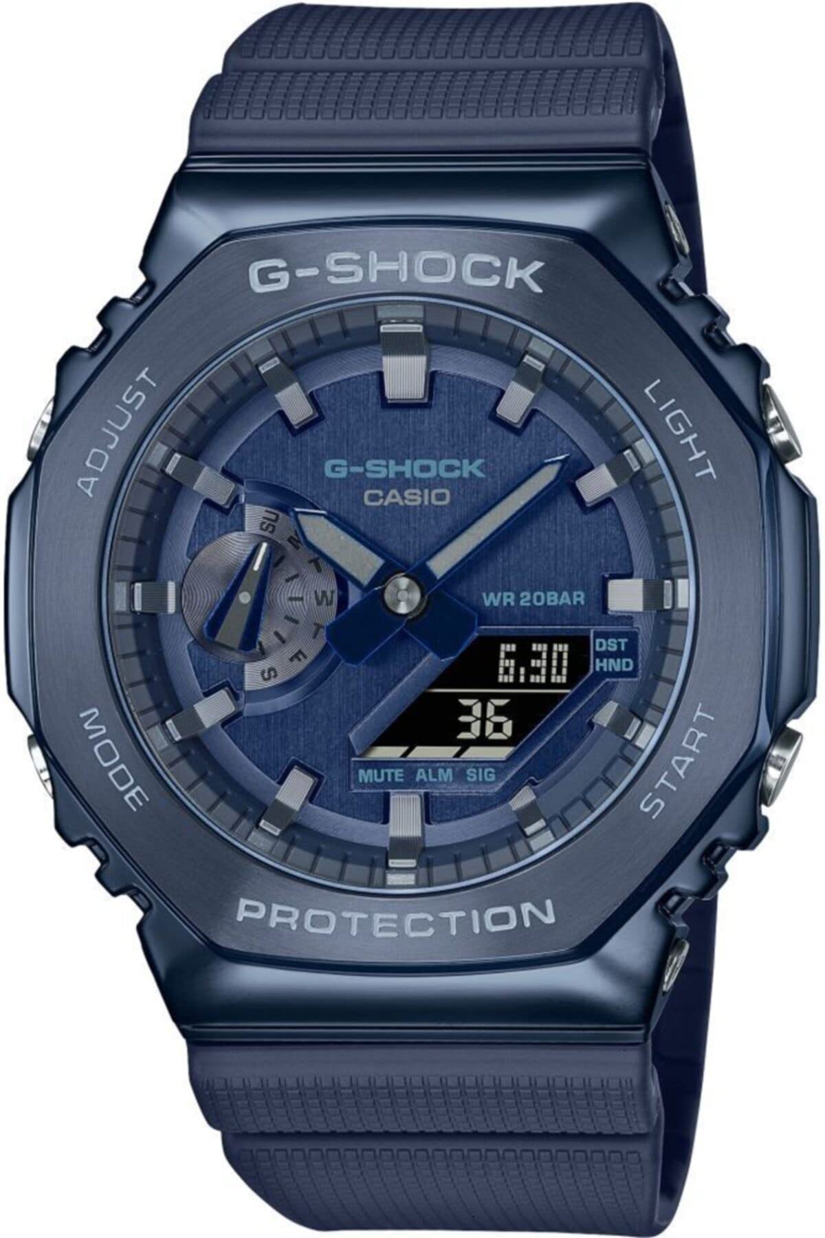 Casio G-Shock Pulseira masculina de resina com mostrador azul